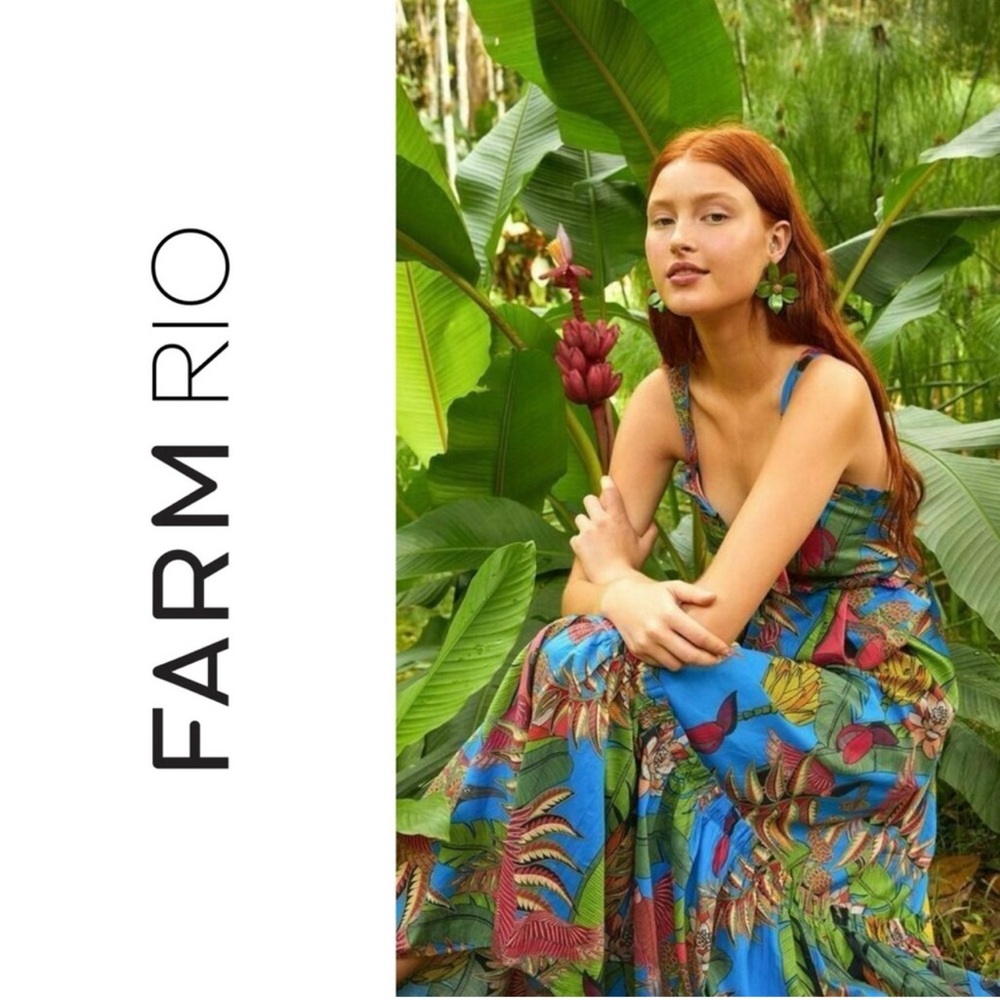 FARM Rio Totally Tuiuiu Halter Bird Maxi Dress